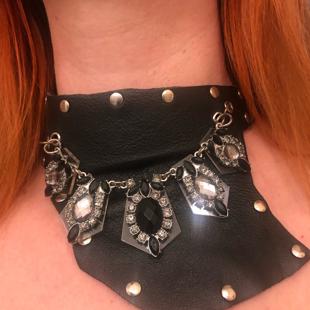 Killstar leather bling necklace